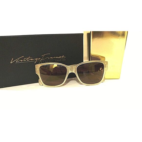 VINTAGE FRAMES BY COREY SHAPIRO RUDE METAL GOLD NO. 1 BRAND NEW IN BOX GOLD